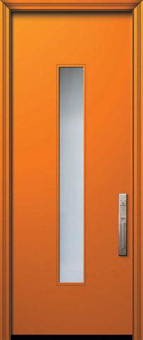 WDMA 42x96 Door (3ft6in by 8ft) Exterior Smooth 42in x 96in Malibu Solid Contemporary Door w/Textured Glass 1