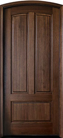 WDMA 42x96 Door (3ft6in by 8ft) Exterior Swing Mahogany Trinity 3 Panel Single Door/Arch Top 2-1/4 Thick 1