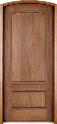 WDMA 42x96 Door (3ft6in by 8ft) Exterior Swing Mahogany Trinity 2 Panel Single Door/Arch Top 1