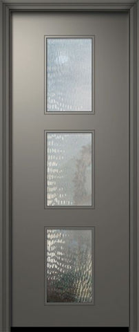 WDMA 42x96 Door (3ft6in by 8ft) Exterior Smooth 42in x 96in Newport Solid Contemporary Door w/Textured Glass 1