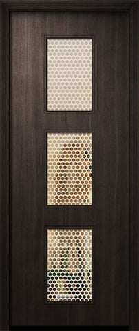WDMA 42x96 Door (3ft6in by 8ft) Exterior Mahogany 42in x 96in Newport Solid Contemporary Door w/Metal Grid 1