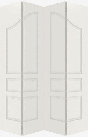 WDMA 44x80 Door (3ft8in by 6ft8in) Interior Swing Smooth 3090 MDF Pair 3 Panel Arch Panel Double Door 1
