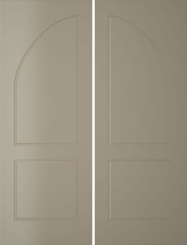 WDMA 44x80 Door (3ft8in by 6ft8in) Interior Swing Smooth 2070 MDF Pair 2 Panel Round Panel Double Door 1