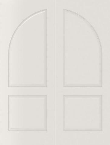 WDMA 44x80 Door (3ft8in by 6ft8in) Interior Swing Smooth 2070 MDF Pair 2 Panel Round Panel Double Door 2