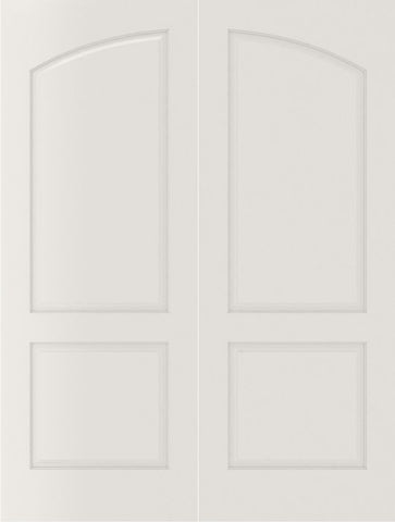 WDMA 44x80 Door (3ft8in by 6ft8in) Interior Bypass Smooth 2060 MDF Pair 2 Panel Arch Panel Double Door 1