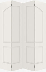 WDMA 44x80 Door (3ft8in by 6ft8in) Interior Bypass Smooth 2060 MDF Pair 2 Panel Arch Panel Double Door 2
