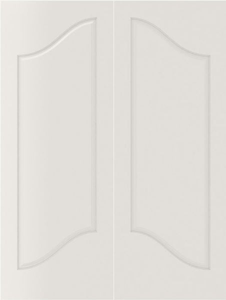 WDMA 44x80 Door (3ft8in by 6ft8in) Interior Bypass Smooth 1080 MDF Pair 1 Panel Arch Panel Double Door 1