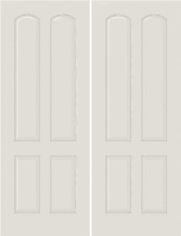 WDMA 44x80 Door (3ft8in by 6ft8in) Interior Bifold Smooth 4080 MDF 4 Panel Arch Panel Double Door 1