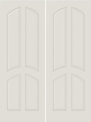 WDMA 44x80 Door (3ft8in by 6ft8in) Interior Swing Smooth 4030 MDF 4 Panel Arch Panel Double Door 1