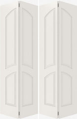 WDMA 44x80 Door (3ft8in by 6ft8in) Interior Swing Smooth 4030 MDF 4 Panel Arch Panel Double Door 2