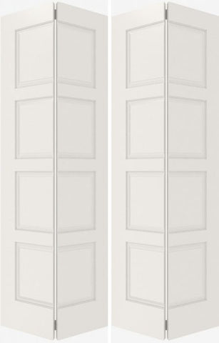 WDMA 44x80 Door (3ft8in by 6ft8in) Interior Swing Smooth 4100 MDF 4 Panel Double Door 2
