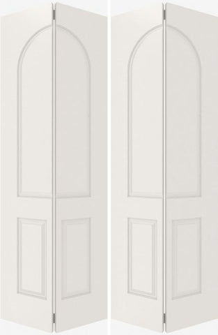WDMA 44x80 Door (3ft8in by 6ft8in) Interior Barn Smooth 3210 MDF 3 Panel Round Panel Double Door 2