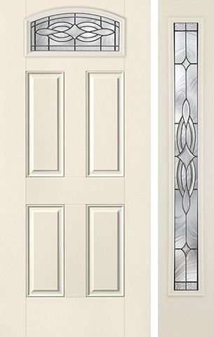 WDMA 44x80 Door (3ft8in by 6ft8in) Exterior Smooth Wellesley Camber Top Lite 4 Panel Star Door 1 Side 1