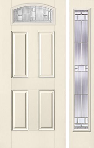 WDMA 44x80 Door (3ft8in by 6ft8in) Exterior Smooth SaratogaTM Camber Top Lite 4 Panel Star Door 1 Side 1