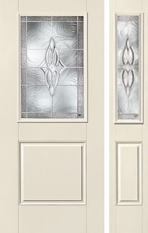 WDMA 44x80 Door (3ft8in by 6ft8in) Exterior Smooth Wellesley Half Lite 1 Panel Star Door 1 Side 1