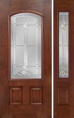 WDMA 44x80 Door (3ft8in by 6ft8in) Exterior Mahogany Camber 3/4 Lite Single Entry Door Sidelight BT Glass 1