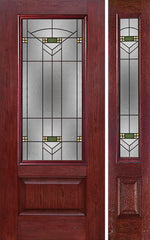 WDMA 44x80 Door (3ft8in by 6ft8in) Exterior Cherry 3/4 Lite 1 Panel Single Entry Door Sidelight GR Glass 1