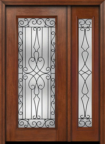 WDMA 44x80 Door (3ft8in by 6ft8in) Exterior Mahogany Full Lite Single Entry Door Sidelight Wyngate Glass 1