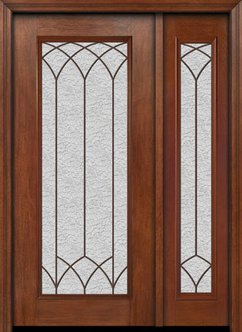 WDMA 44x80 Door (3ft8in by 6ft8in) Exterior Mahogany Full Lite Single Entry Door Sidelight Davidson Glass 1