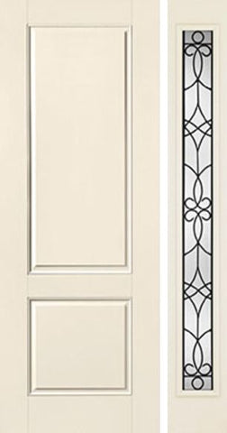 WDMA 44x96 Door (3ft8in by 8ft) Exterior Smooth 8ft 2 Panel Square Top Star Door 1 Side Salinas Full Lite Flush 1