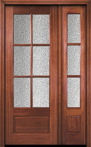 WDMA 44x96 Door (3ft8in by 8ft) Patio Mahogany 96in 6 Lite TDL DoorCraft Door /1side w/Textured Glass 1