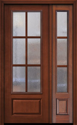 WDMA 44x96 Door (3ft8in by 8ft) Patio Cherry IMPACT | 96in 3/4 Lite 1 Panel 6 Lite SDL Door /1side 1