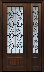 WDMA 44x96 Door (3ft8in by 8ft) Exterior Cherry IMPACT | 96in 1 Panel 3/4 Lite St Charles Door /1side 1