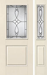 WDMA 46x80 Door (3ft10in by 6ft8in) Exterior Smooth Blackstone Half Lite 1 Panel Star Door 1 Side Half Lite Sidelight 1