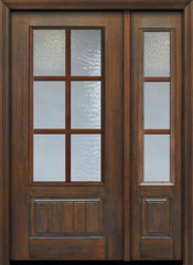 WDMA 46x80 Door (3ft10in by 6ft8in) Exterior Cherry 80in 3/4 Lite 1 Panel 6 Lite SDL Door /1side 1