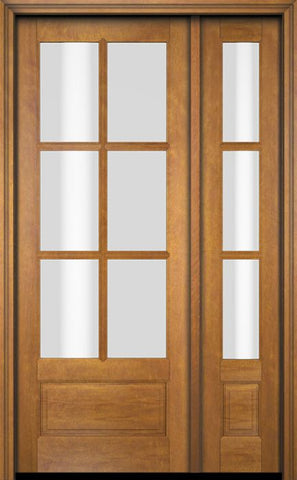 WDMA 47x80 Door (3ft11in by 6ft8in) Exterior Swing Mahogany 3/4 6 Lite TDL Single Entry Door Sidelight 1