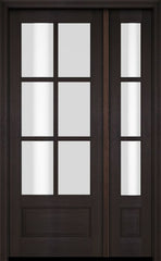 WDMA 47x80 Door (3ft11in by 6ft8in) Exterior Swing Mahogany 3/4 6 Lite TDL Single Entry Door Sidelight 2