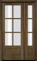 WDMA 47x80 Door (3ft11in by 6ft8in) Exterior Swing Mahogany 3/4 6 Lite TDL Single Entry Door Sidelight 3