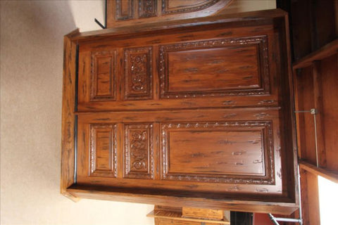 WDMA 48x120 Door (4ft by 10ft) Exterior Mahogany Tuscany Style Hand Carved Single Door scroll motif 7