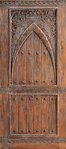 WDMA 48x120 Door (4ft by 10ft) Exterior Mahogany Moroccan Style Hand Carved Single Door 1