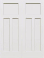 WDMA 48x80 Door (4ft by 6ft8in) Interior Barn Smooth 80in Craftsman III 3 Panel Shaker Solid Core Double Door|1-3/8in Thick 1