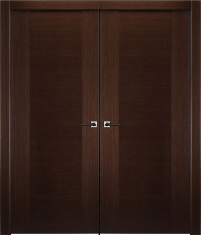 WDMA 48x80 Door (4ft by 6ft8in) Interior Swing Wenge Prefinished Gentle Modern Double Door 1