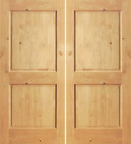 WDMA 48x80 Door (4ft by 6ft8in) Interior Swing Knotty Alder S/W-97 2 Panel Double Door 1