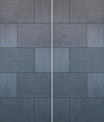 WDMA 48x80 Door (4ft by 6ft8in) Interior Barn Woodgrain Contemporary Modern Ash Gray Double Door MD 16 1
