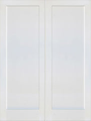 WDMA 48x80 Door (4ft by 6ft8in) Interior Barn Paint grade 1-Panel Solid Shaker Style White Double Door SH-13 1