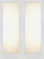 WDMA 48x80 Door (4ft by 6ft8in) Interior Barn Paint grade Full Lite Shaker Style White Double Door w/ Matte Glass SH-14 1