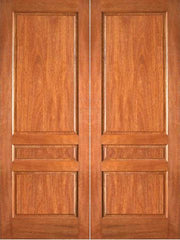WDMA 48x80 Door (4ft by 6ft8in) Interior Barn Mahogany P-630 3 Panel Double Door 1