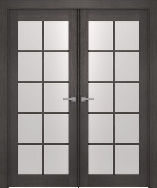 WDMA 48x80 Door (4ft by 6ft8in) Interior Swing Prefinished Aditi 10 Lite Legna Nera Modern Double Door 1