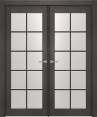WDMA 48x80 Door (4ft by 6ft8in) Interior Swing Prefinished Aditi 10 Lite Legna Nera Modern Double Door 1