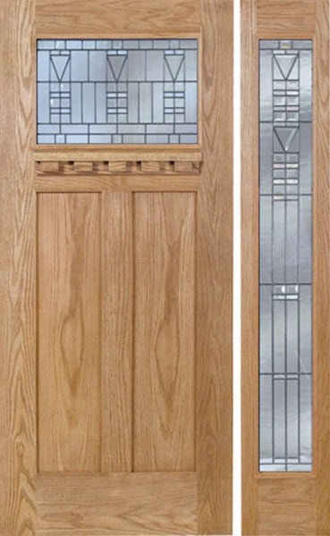 WDMA 48x80 Door (4ft by 6ft8in) Exterior Oak Pearce Single Door/1 Full-lite side w/ B Glass 1