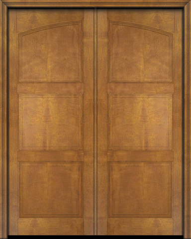 WDMA 48x84 Door (4ft by 7ft) Exterior Barn Mahogany Arch Top 3 Panel Transitional or Interior Double Door 2