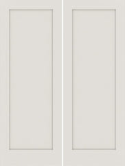 WDMA 48x96 Door (4ft by 8ft) Interior Swing Smooth 96in Primed 1 Panel Shaker Double Door|1-3/4in Thick 1