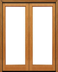 WDMA 48x96 Door (4ft by 8ft) French Mahogany 96in 1 lite Double Door IG Glass 1