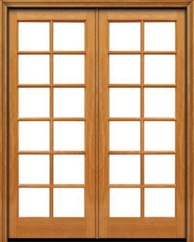 WDMA 48x96 Door (4ft by 8ft) French Mahogany 96in 12 lite Double Door IG Glass 1