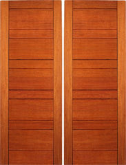 WDMA 48x96 Door (4ft by 8ft) Exterior Mahogany Flush Double Door Contemporary Design 1