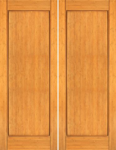 WDMA 48x96 Door (4ft by 8ft) Interior Swing Bamboo BM-30 Contemporary 1 Panel Modern Double Door 1